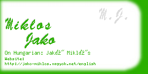 miklos jako business card